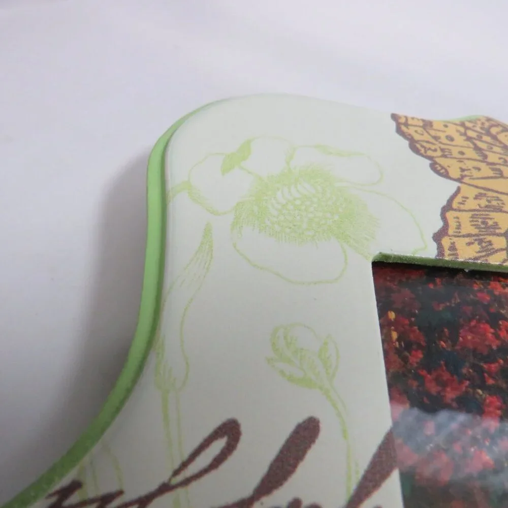Orange Lime Green Floral Butterfly Picture Frame